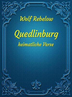 cover image of Quedlinburg--heimatliche Verse